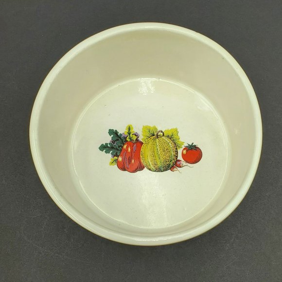 McCoy Vegetable Patch Bowl White Bowl Vegetables Decal Pepper Tomato - Picture 2 of 9